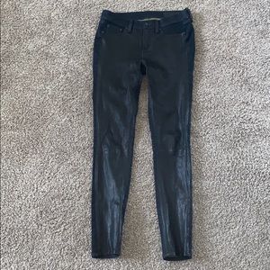 Rag & Bone Skinny Jeans with Leather Front